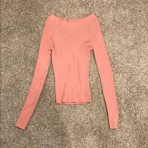 Off the shoulder cropped sweater